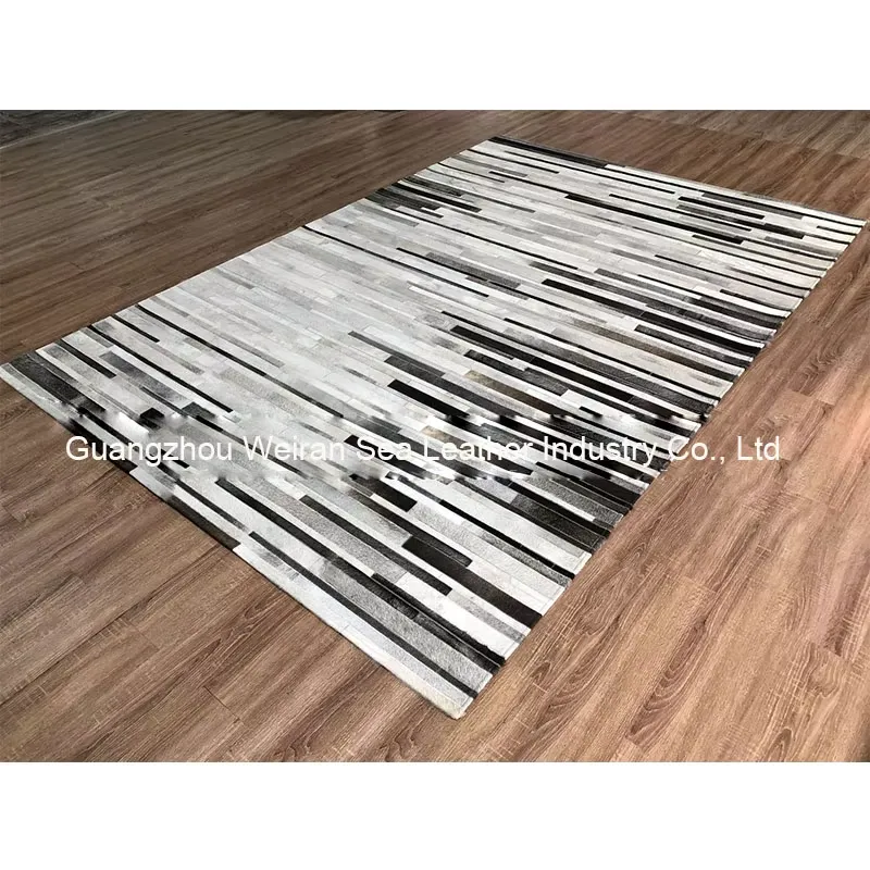 Imported Gray Striped Cowhide  - Home Textiles Importers In Usa recension och pris