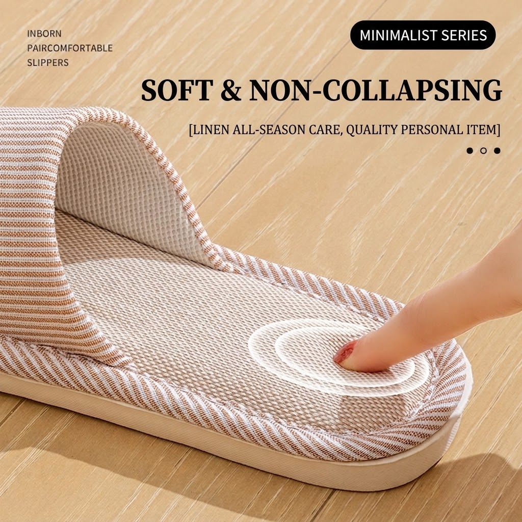 Breathable Flax Linen Slippers - Home Textile recension och pris